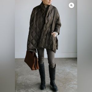 JARBO “CORTINA” OVERSIZED GOOSE DOWN JACKET M/L OLIVE BROWN LIKE NEW!